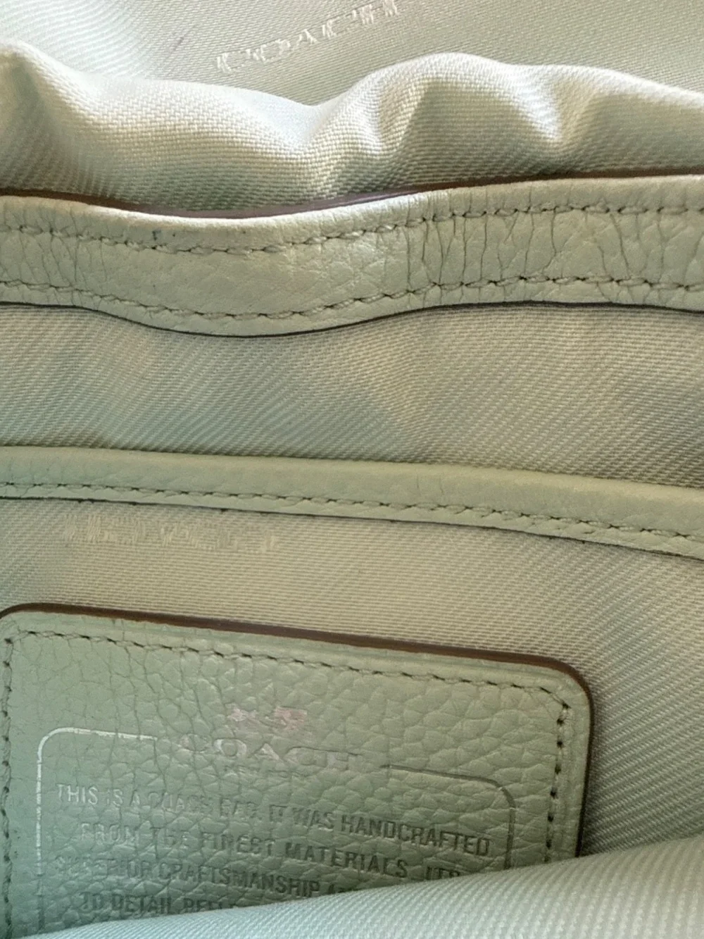 Coach crossbody or shoulder purse in sea foam green